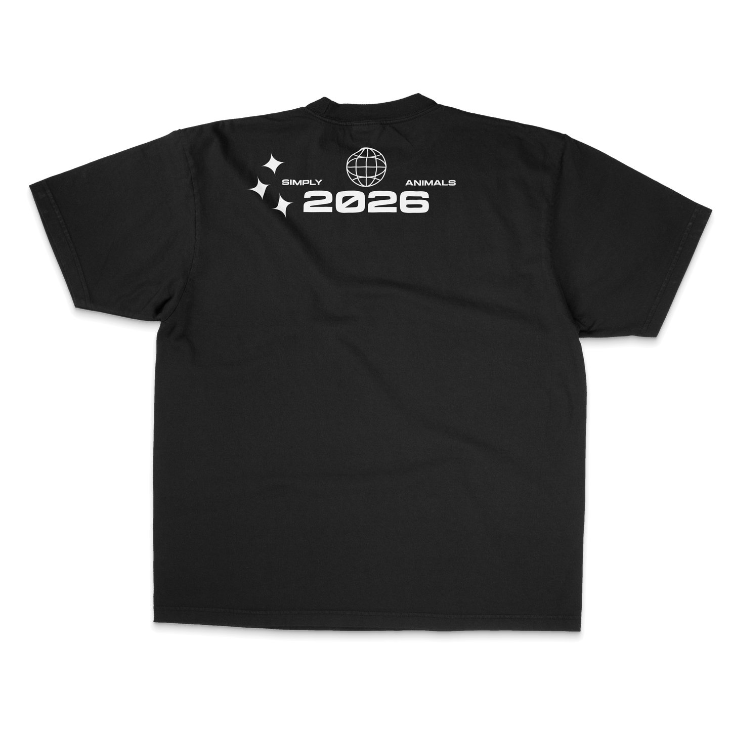 Back view of a black SLEEPY Tee with unique design features, oversized fit, and 100% Cotton material.
