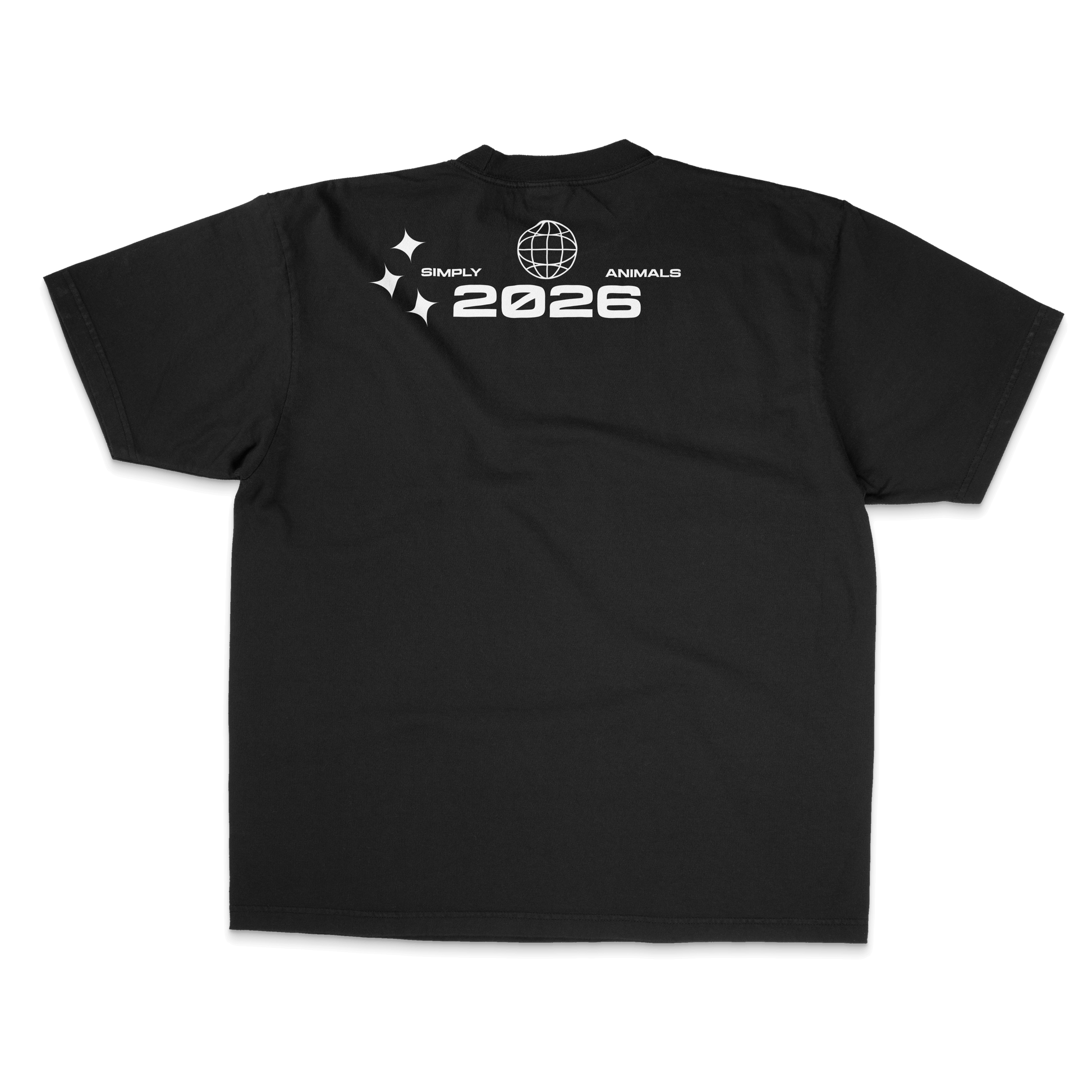 Back view of a black SLEEPY Tee with unique design features, oversized fit, and 100% Cotton material.